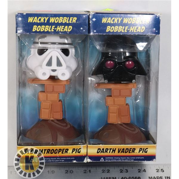 TWO  STAR WARS ANGRY BIRDS BOBBLE HEADS
