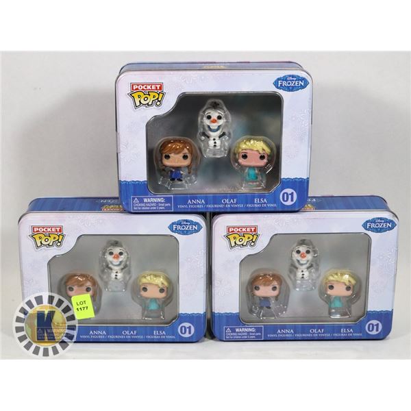 THREE POCKET POP DISNEY FROZEN FIGURES