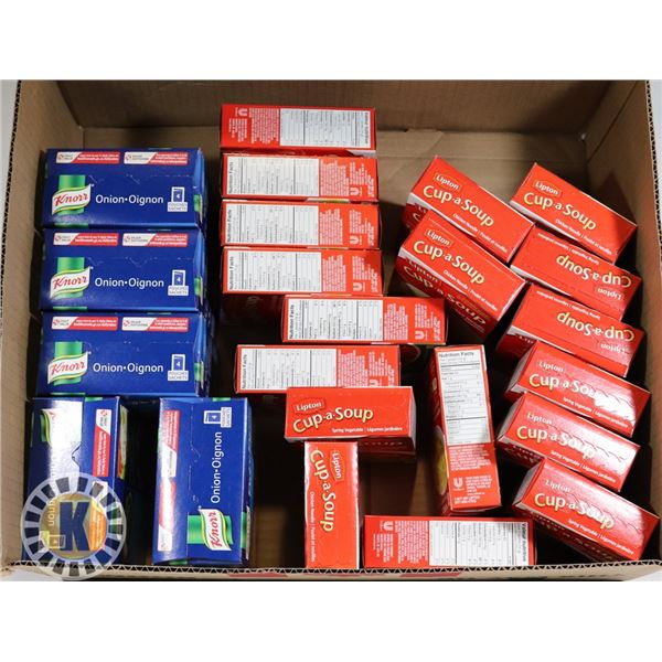 BOX OF ASSORTED SOUP AND MORE
