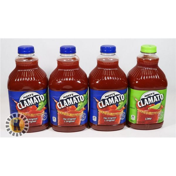 BOX OF MOTT'S CLAMATO JUICE