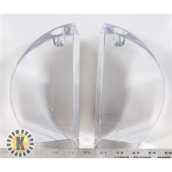 2 GLASS CANDLE HOLDERS