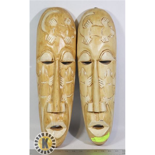 2 WOODED ART PIECES