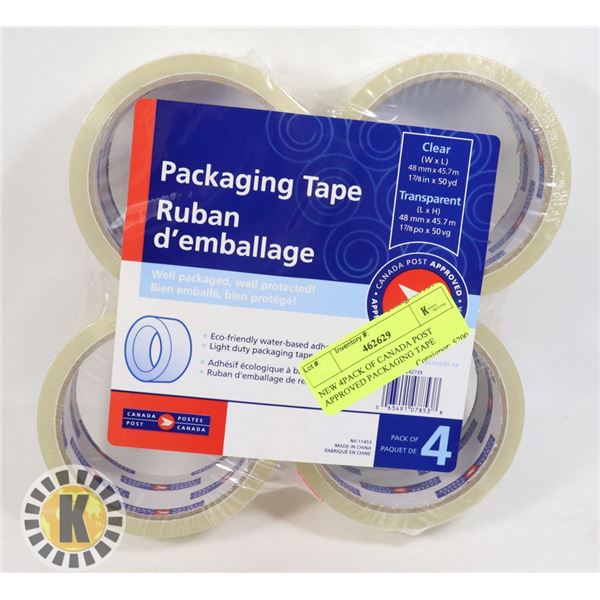 NEW 4PACK OF CANADA POST APPROVED PACKAGING TAPE