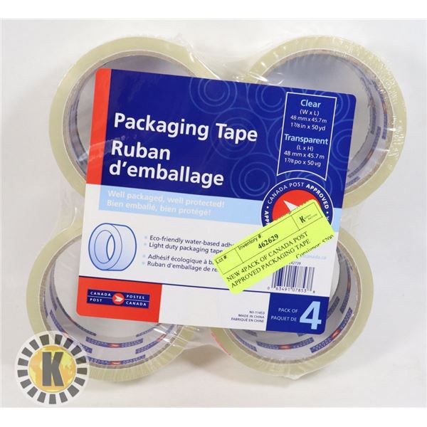 NEW 4PACK OF CANADA POST APPROVED PACKAGING TAPE