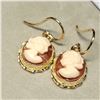 Image 2 : 14K YELLOW GOLD SHELL CAMEO EARRINGS(~WEIGHT 2G)