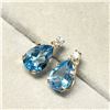 Image 3 : 10K YELLOW GOLD BLUE TOPAZ(1.5CT) MOISSANITE