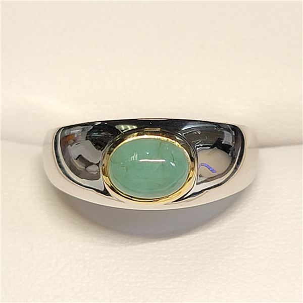 SILVER SAKOTA EMERALD(1.3CT)  RING (~SIZE 8.75)