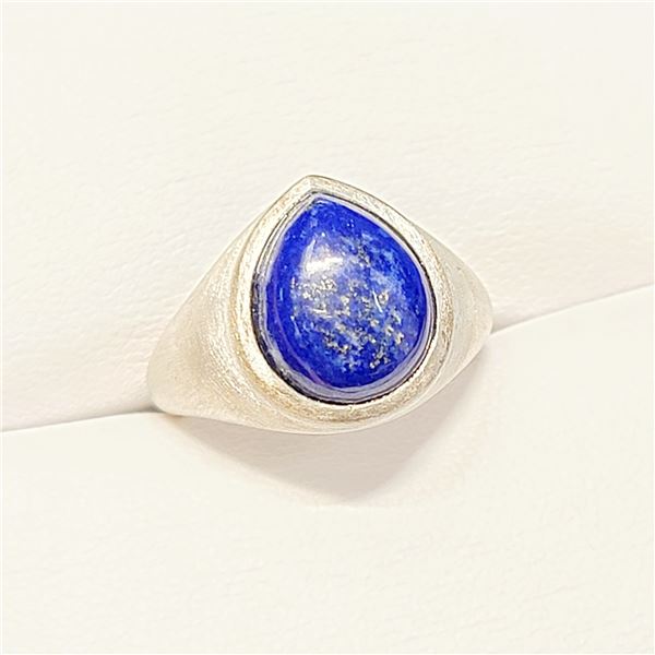 SILVER LAPIS(4.8CT)RING (~SIZE 6.5)(~WEIGHT