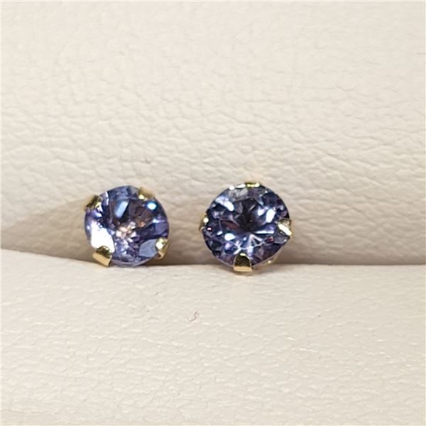 10K YELLOW GOLD TANZANITE EARRINGS