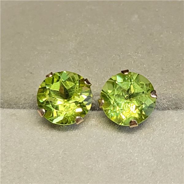 10K YELLOW GOLD PERIDOT(1.7CT) EARRINGS