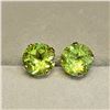 Image 1 : 10K YELLOW GOLD PERIDOT(1.7CT) EARRINGS