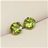 Image 2 : 10K YELLOW GOLD PERIDOT(1.7CT) EARRINGS