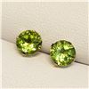 Image 3 : 10K YELLOW GOLD PERIDOT(1.7CT) EARRINGS