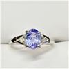 Image 1 : 10K WHITE GOLD TANZANITE(1.1CT) DIAMONDS