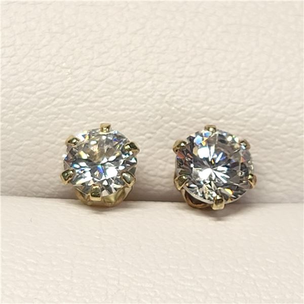 10K YELLOW GOLD CUBIC ZIRCONIA  EARRINGS
