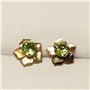 Image 1 : 10K YELLOW GOLD PERIDOT  EARRINGS(~WEIGHT 0.47G)