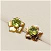 Image 2 : 10K YELLOW GOLD PERIDOT  EARRINGS(~WEIGHT 0.47G)
