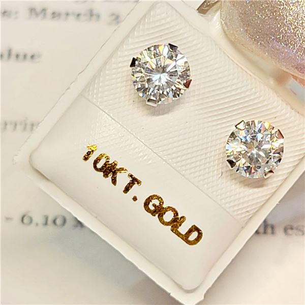 10K WHITE GOLD MOISSANITES(1.52CT)  EARRINGS