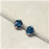 Image 3 : 14K WHITE GOLD DIAMONDS (I-1, BLUE,  0.38CT)