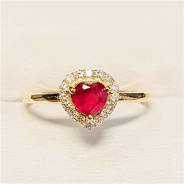 10K YELLOW GOLD RUBY(0.76CT) DIAMONDS