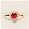 Image 1 : 10K YELLOW GOLD RUBY(0.76CT) DIAMONDS