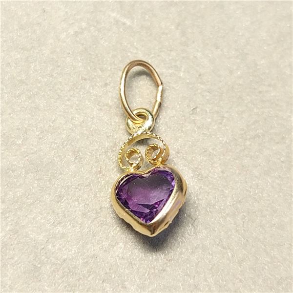 14K YELLOW GOLD AMETHYST(0.45CT)  PENDANT