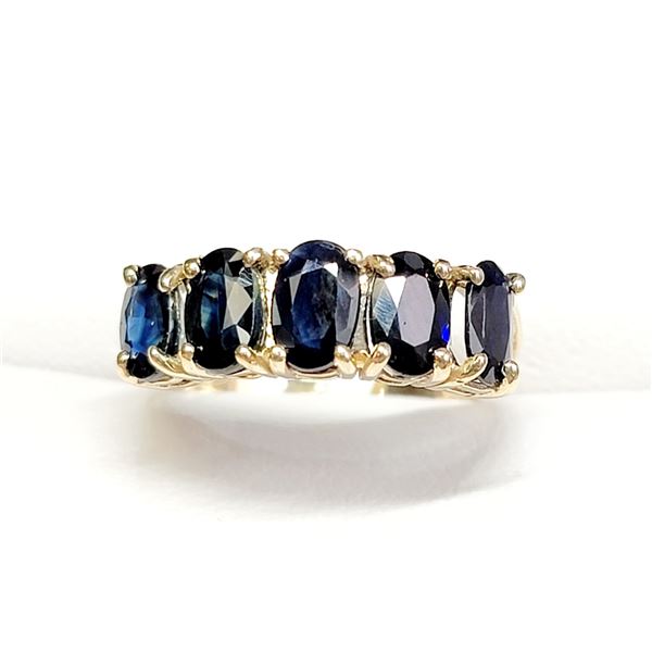 10K YELLOW GOLD BLUE SAPPHIRES(3.3CT)  RING