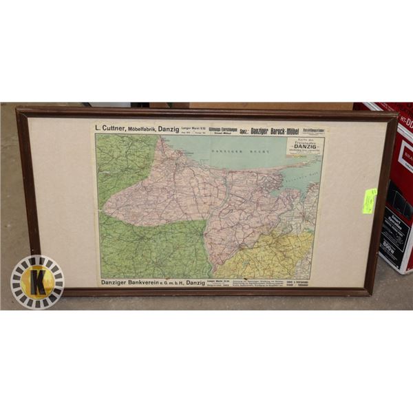 20.5" BY 35" FRAMED WALL ART- DANZIGER BANKVEREIN