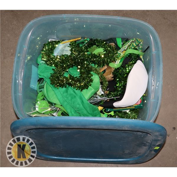 TOTE OF ST.PATRICK DAY SUPPLIES