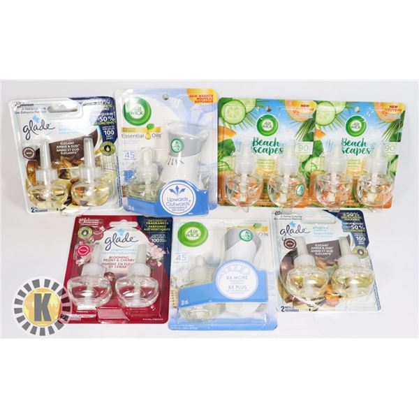 ASSORTED BAG OF GLADE AND AIR WICK SCENTED OIL