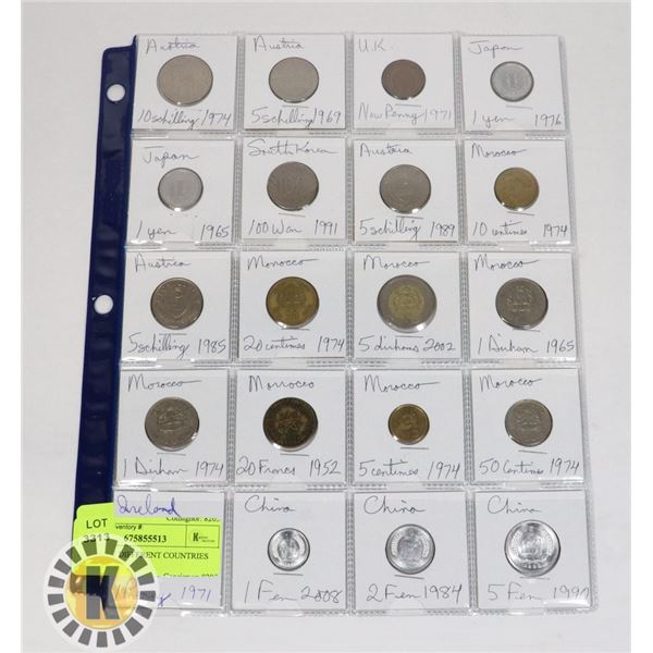 20 COINS 7 DIFFERENT COUNTRIES