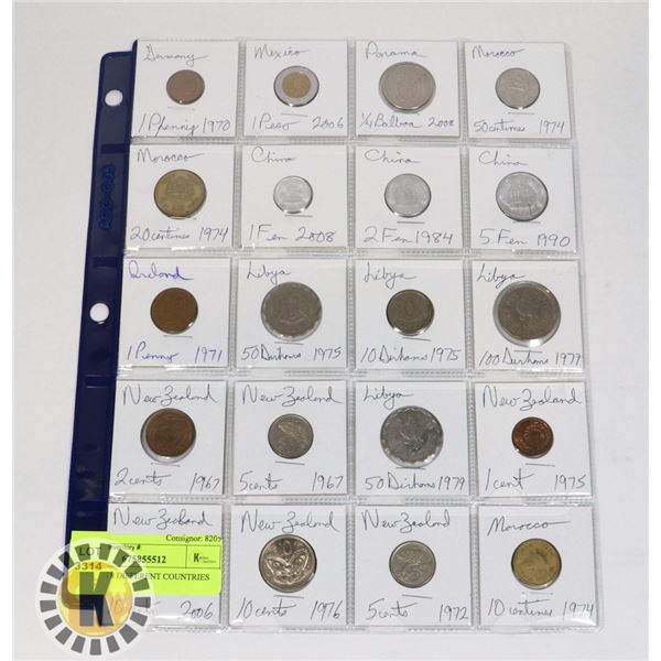 20 COINS 8 DIFFERENT COUNTRIES