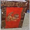Image 2 : Storage Chest With Eastern Inspired Artwork - As Is  PICK UP ONLY 32" x 14.5" , Height 18.5"