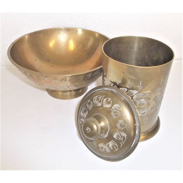 Brass Bowl and Container Set