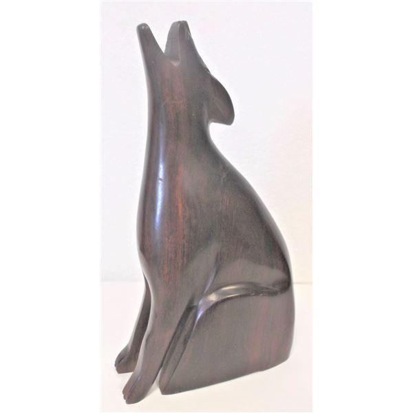 Wooden Wolf Statue - Broken Ear