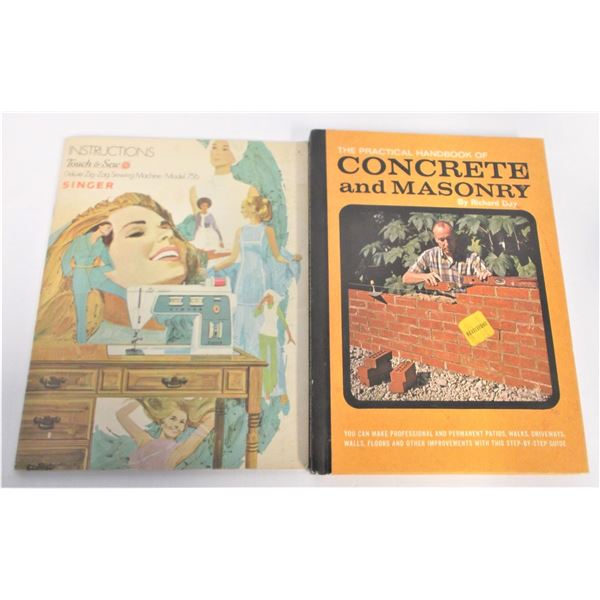 Singer Sewing Machine Model 756 Instruction Booklet and Concrete/Masonry Handbook