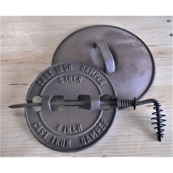 Six Inch Cast Iron Damper and Pot Lid