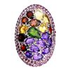 Image 2 : Natural AMETHYST, CITRINE, RHODOLITE GARNET RING