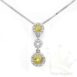 Genuine .53 ctw Yellow Sapphire & Diamond 14K Gold