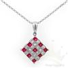 Image 1 : Necklace 0.81 ctw Ruby & Diamond 14K White Gold