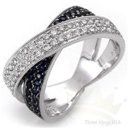 Ring 1.13 ctw Sapphire & Diamond 14K White Gold