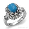 Image 1 : Ring 1.63 ctw Turquoise & Diamond 14K White Gold
