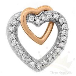 Heart Pendant .35 ctw Diamond 14K Two-tone Gold