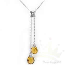 Earrings 4.67 ctw Citrine & Diamond 14K White Gold