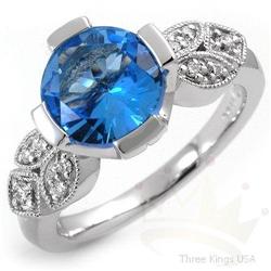 Ring 2.9 ctw Topaz & Diamond 18K White Gold