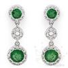 Image 1 : Genuine 1.02 ctw Emerald & Diamond Earrings 14K Gold