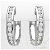 Image 1 : Famous 1.0 ctw Diamond Hoop Earrings 14K White Gold
