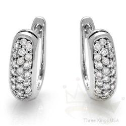 Vintage Style .50 ctw Diamond Earrings 14k White Gold