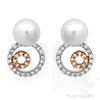 Image 1 : Genuine .30 ctw Diamond & Pearl 14K 2Tone Gold