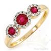 Image 1 : Genuine 1.01 ctw Ruby & Diamond 14K Yellow Gold